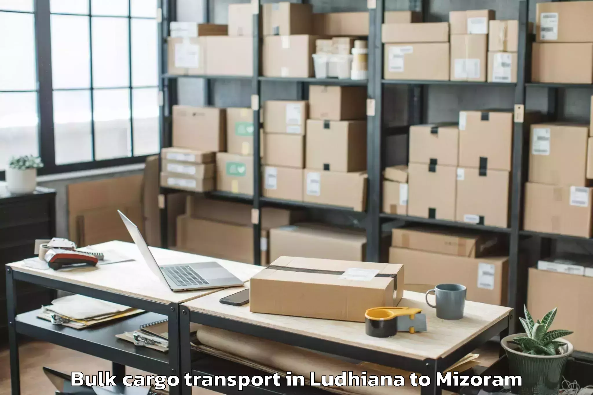 Efficient Ludhiana to Saitlaw Bulk Cargo Transport